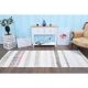 Vintage Turkish hand-knotted wool cotton white kilim runner rug  95x265