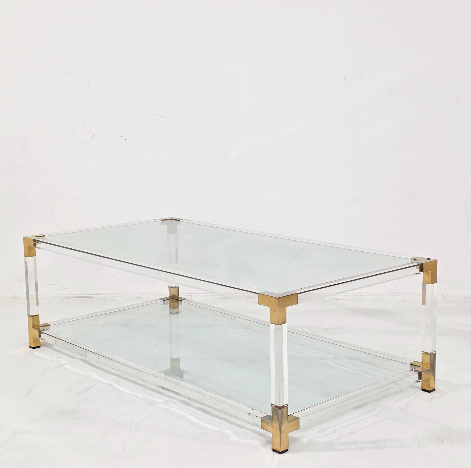 Table basse en verre et Lucite par Charles Hollis Jones — 1970