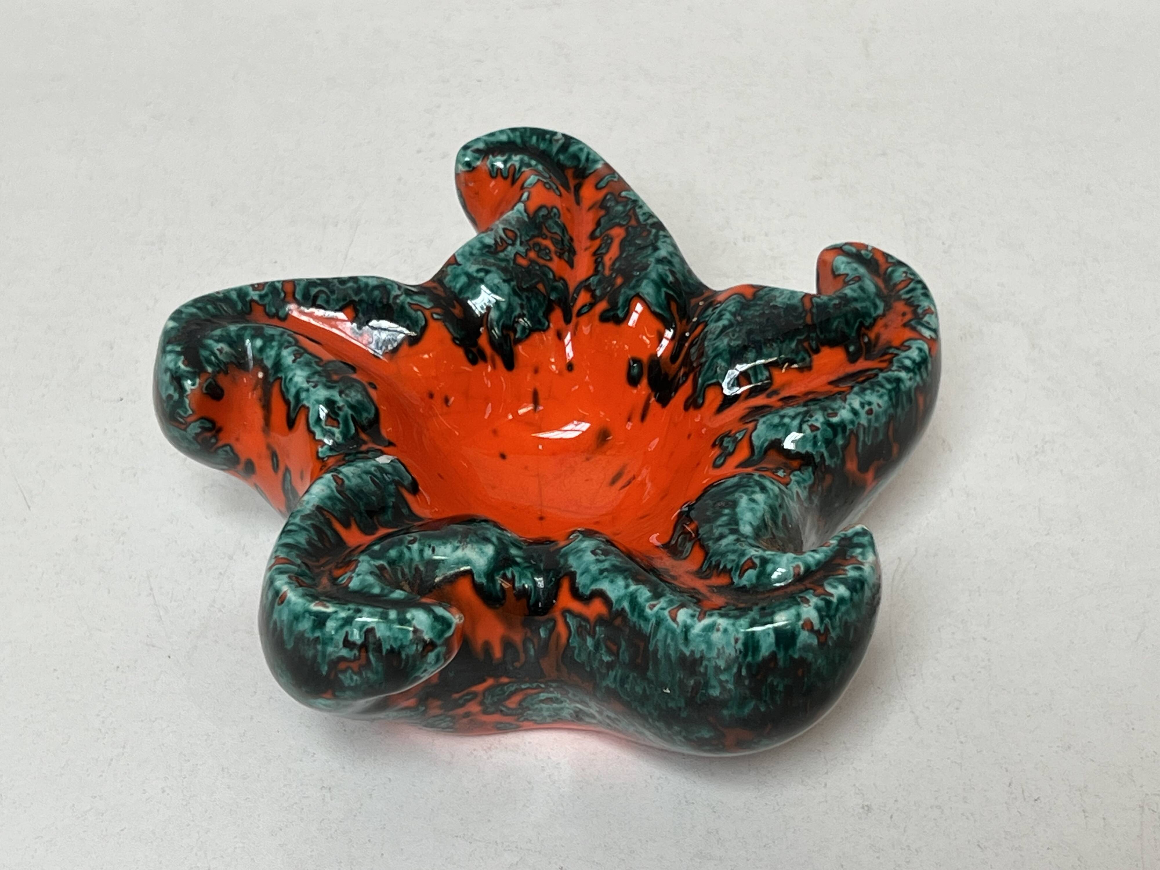 Starfish vallauris ceramic trinket tray, 20th century