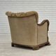 1950s, Danish relax armchair, furniture velour, carved oak wood.