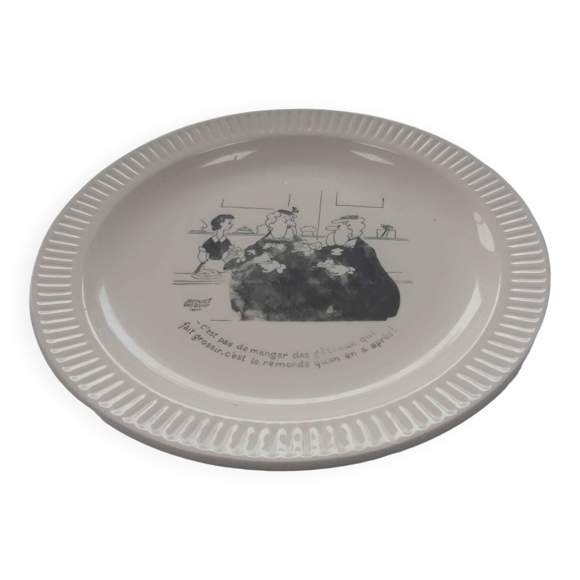 Humorous pie dish Saint Amand Jacques Faizant