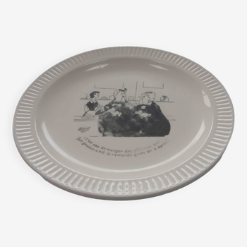 Humorous pie dish Saint Amand Jacques Faizant