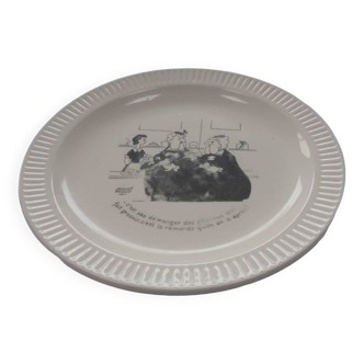 Humorous pie dish Saint Amand Jacques Faizant