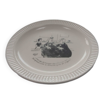 Humorous pie dish Saint Amand Jacques Faizant