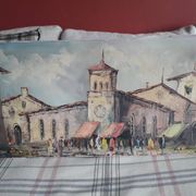 Antique Italian oil painting on canvas