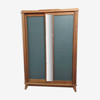 Armoire vintage pieds compas portes coulissantes