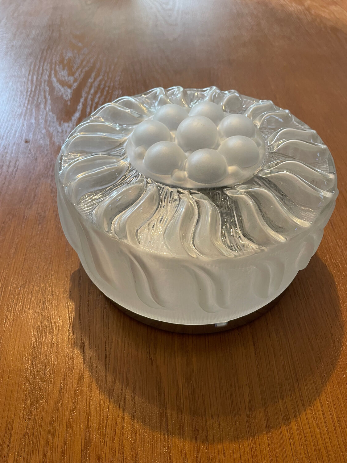 Art Deco pressed glass ceiling light Lumisec