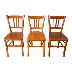 ensemble de 3 chaises - 1950