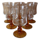 6 verres à eau pied ambré Luminarc "Antique"