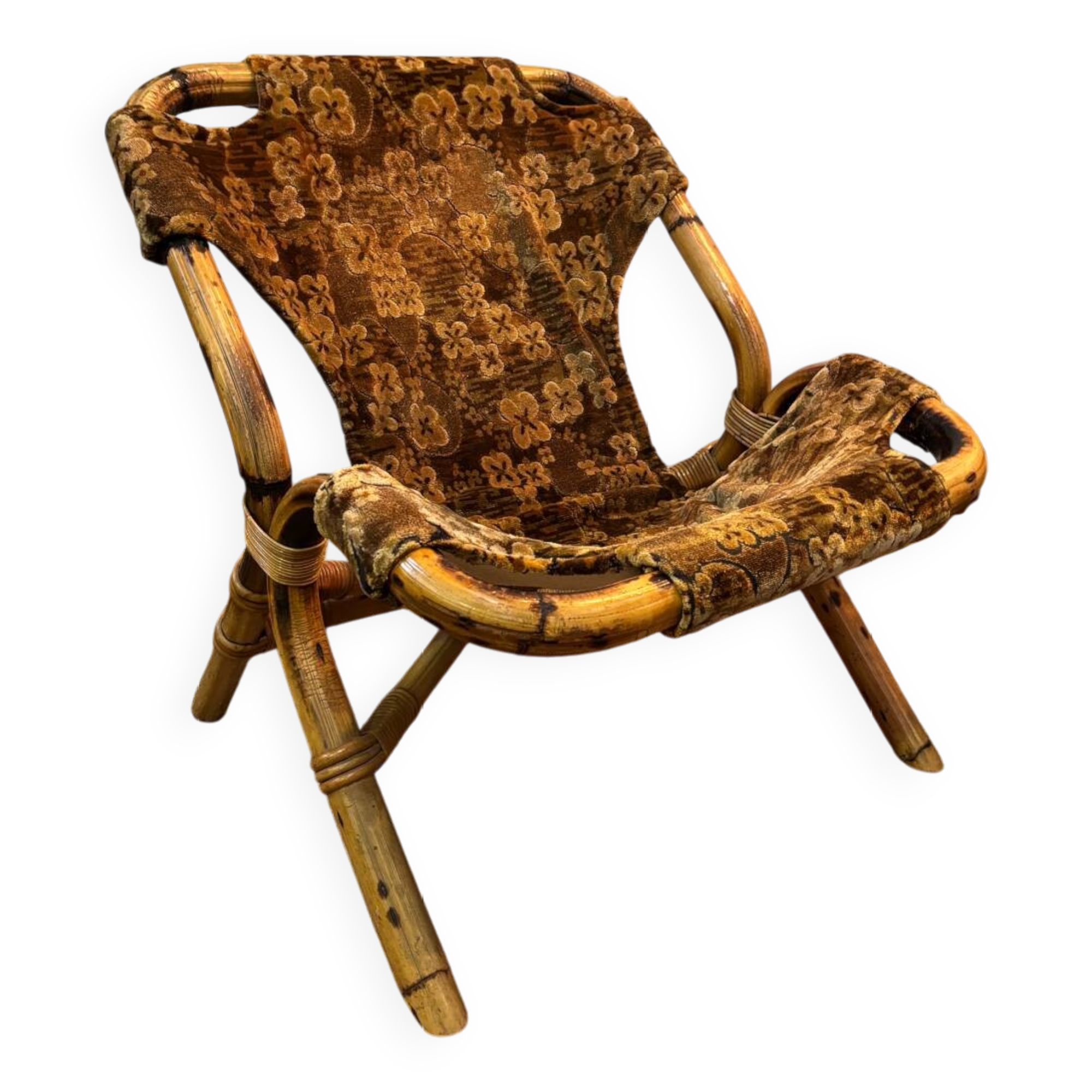 Set of three bamboo armchairs 1960