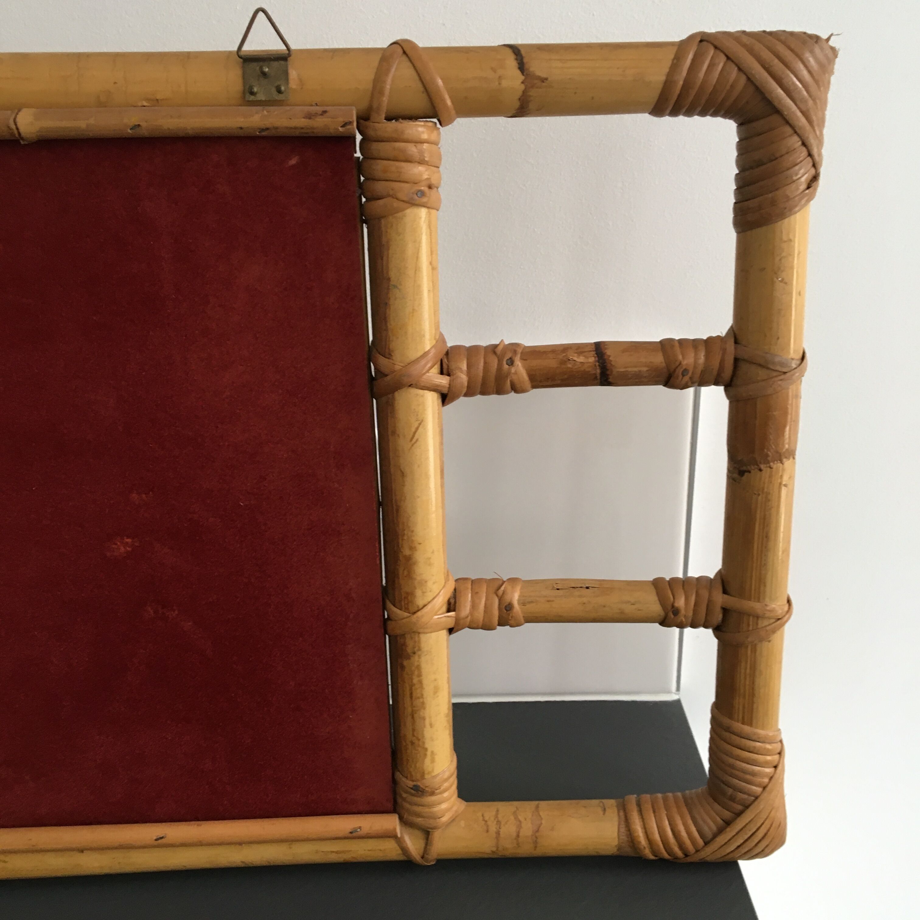 Mirror with 60s rattan pater