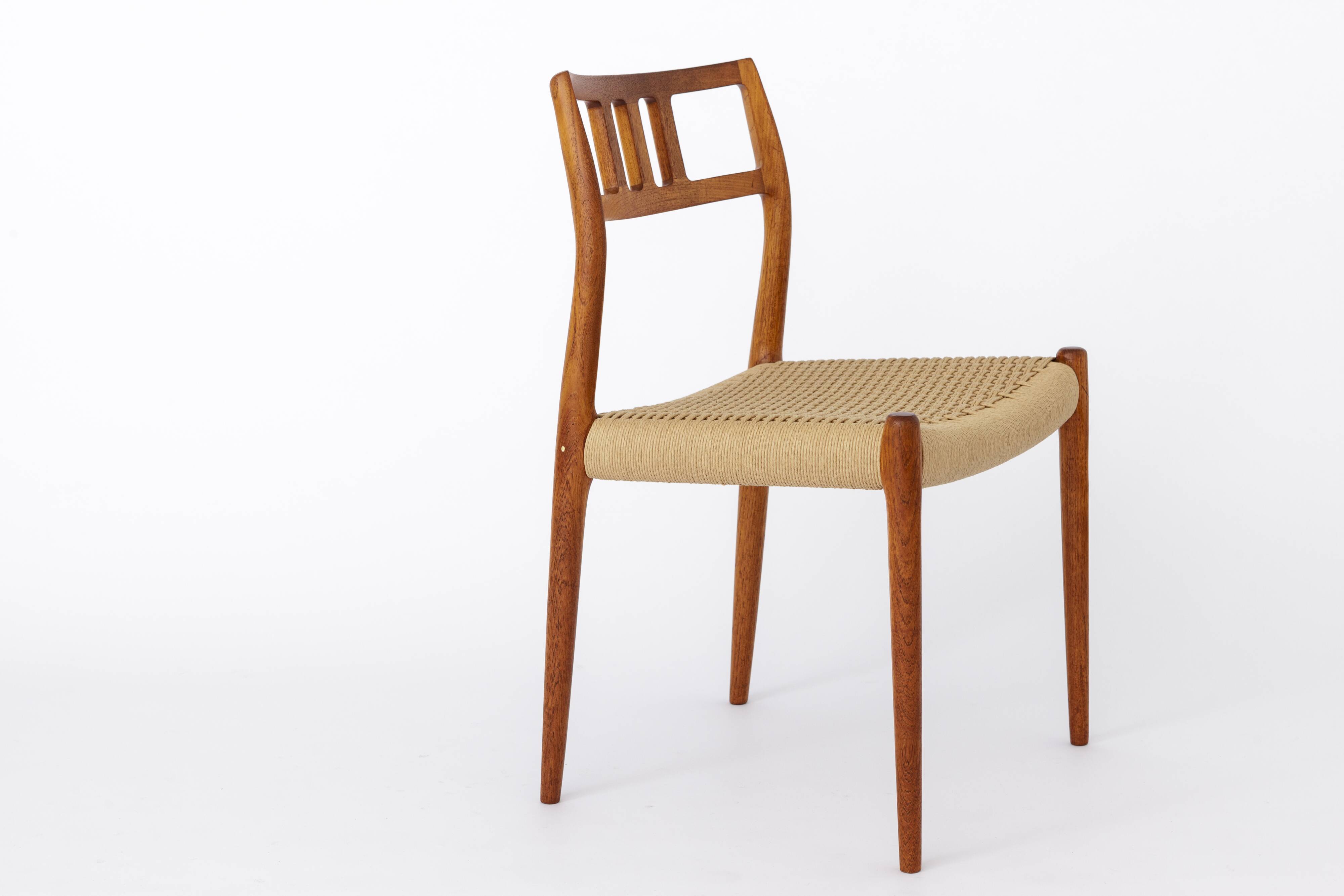 6 chaises danoises en teck par Niels Otto Møller Modèle 79, années 1960