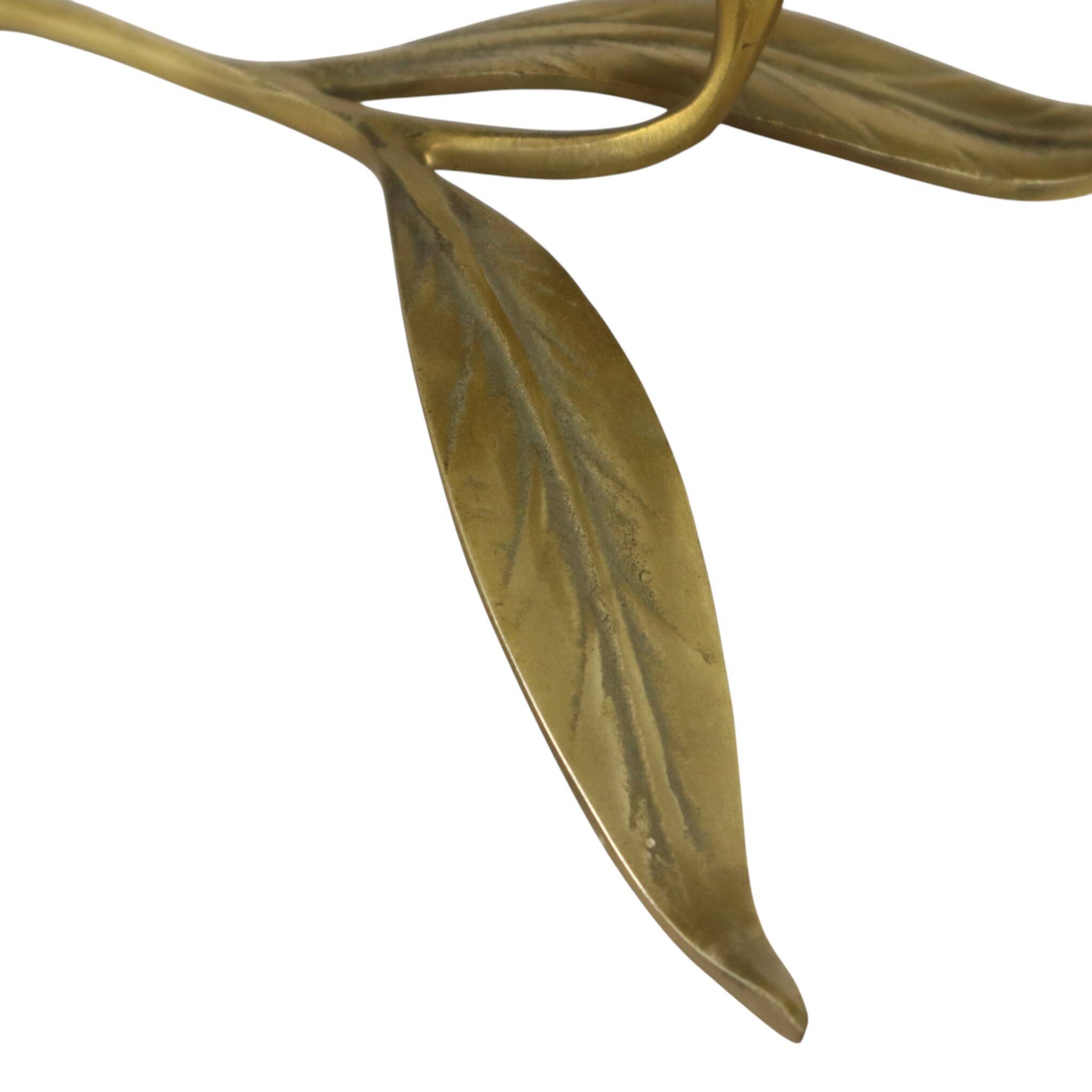 Mid-Century Brass Lily Flower Sculpture Figurine Ashtray