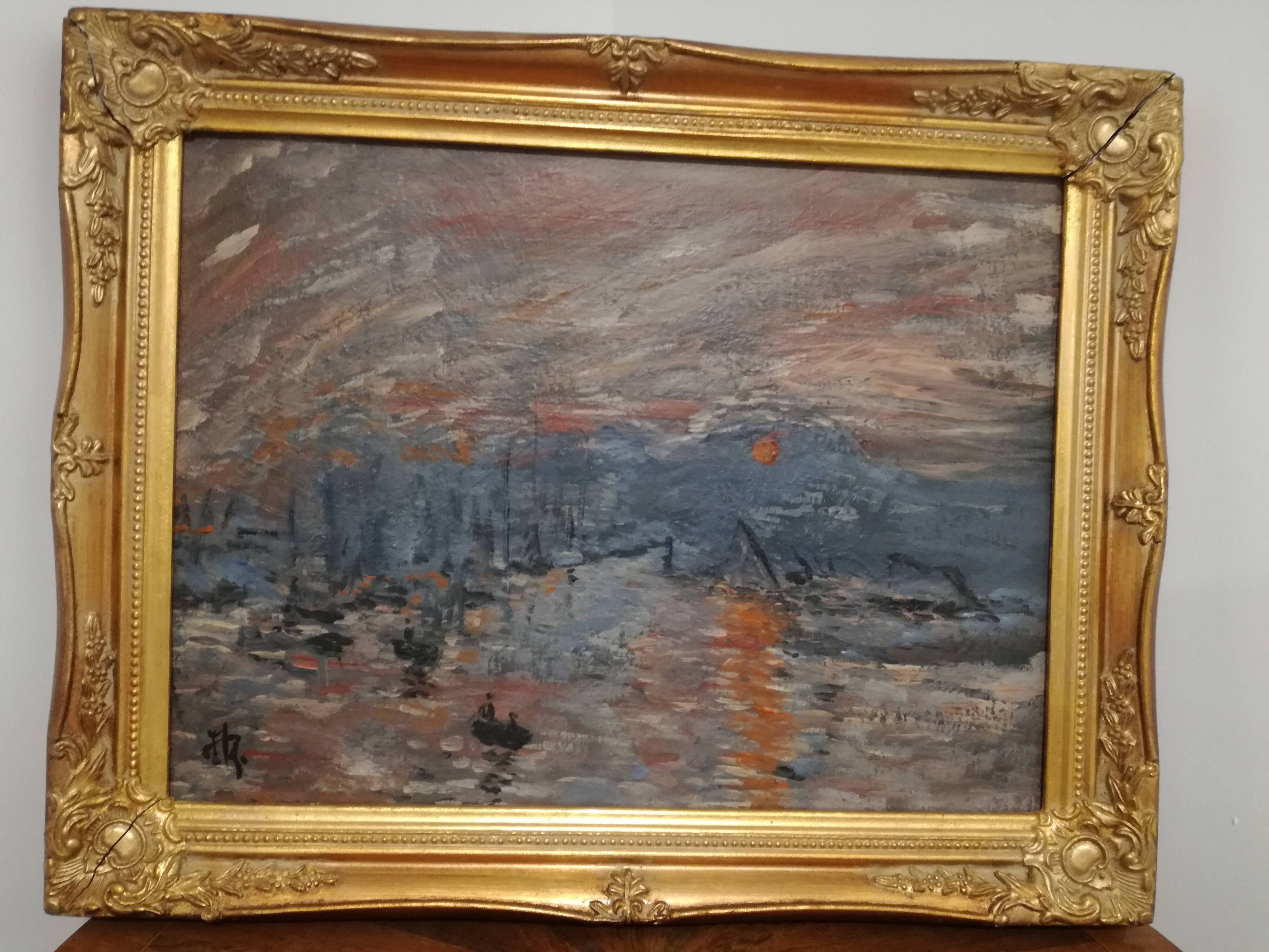 Oil painting - reproduction of Monet's Impression, rising sun