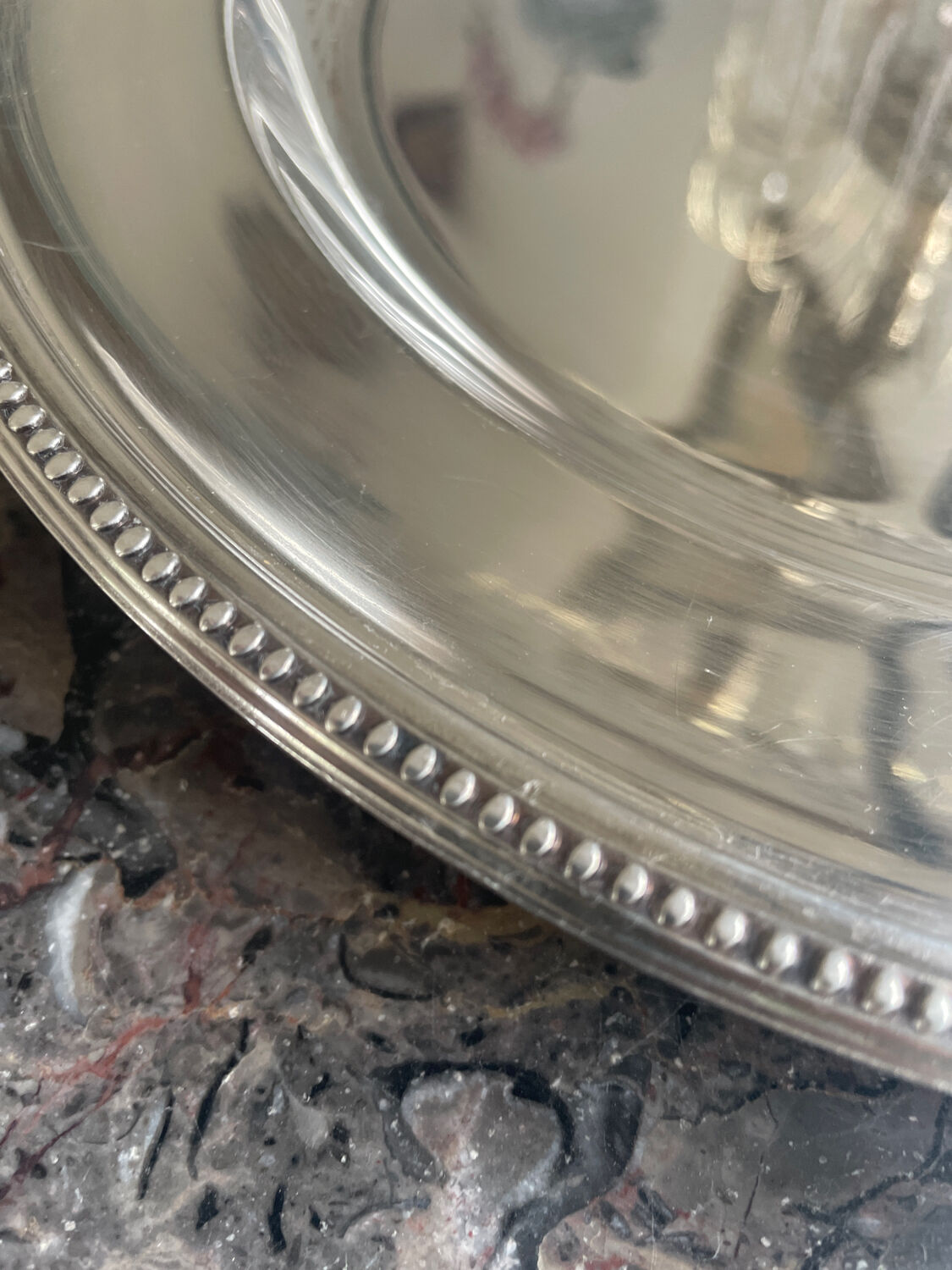 Flat Christofle round silver metal