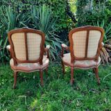Paire de fauteuils style Louis XV