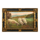 Mario Broggi.the sheep's pasture.important oil on framed wooden panel