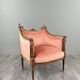 Paire de fauteuils bergères de style Louis XVI en bois sculpté, velours, XX