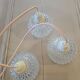 Suspension cascade three globes in cut glass vintage and pink wire