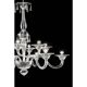 Chandelier en verre de Murano vénitien transparent de luxe