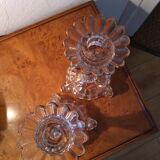 Pair of glass candlesticks and gilding
