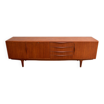 Low teak buffet, vintage Scandinavian style.