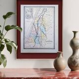 Palestine, old map, printed in 1852.