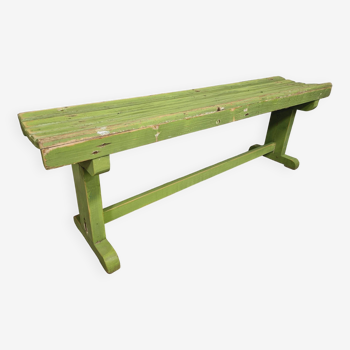 Vintage wooden bench grass green garden bench 140 cm