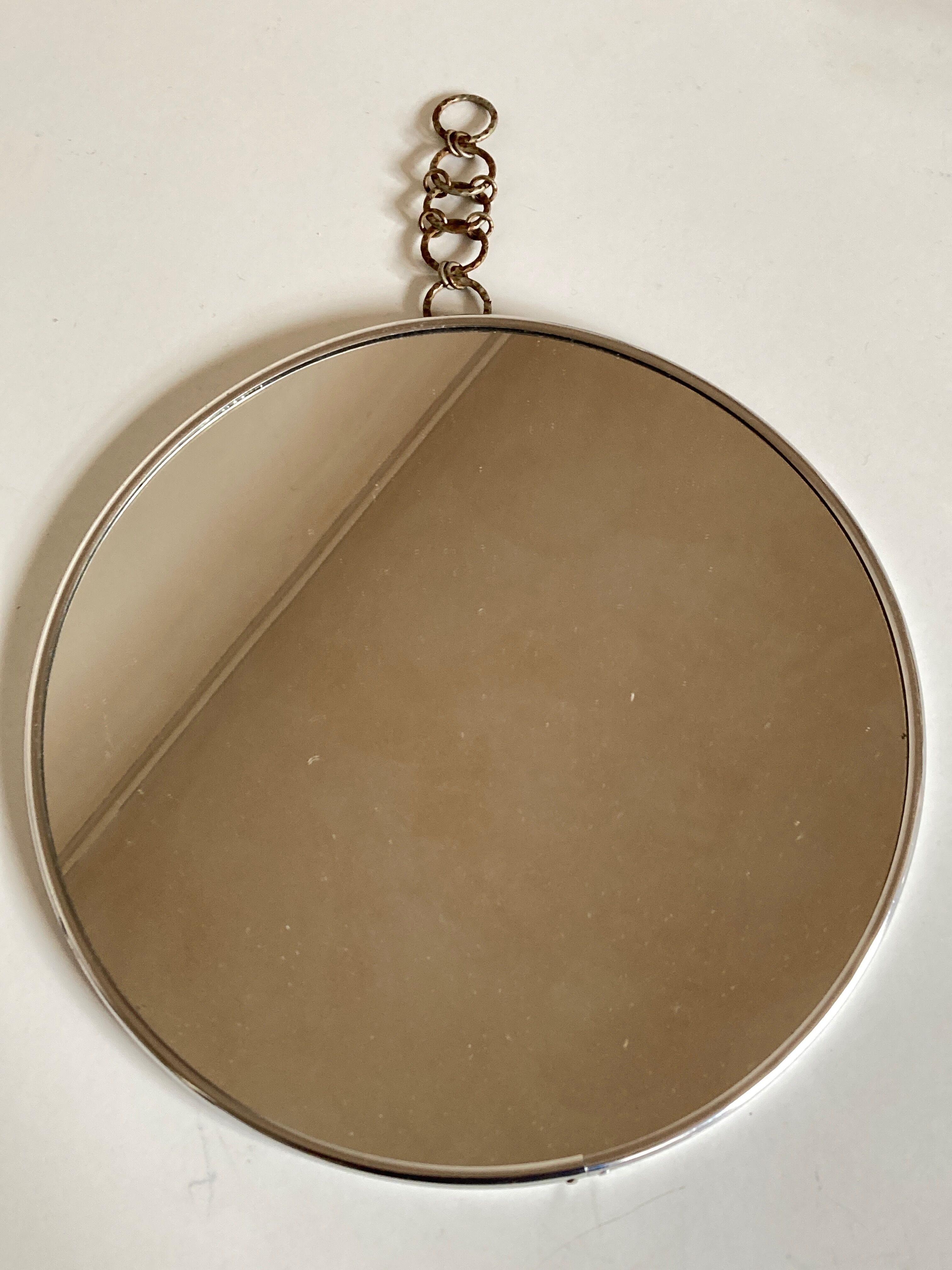Mirror 1960 golden brutalist chain