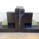 Pair of marble and onyx art deco bookends