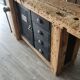 Old workbench furniture by trade four drawers and a door