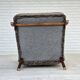 1960s, reupholstered Danish armchair, with stool, genuine sheepskin.