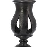 Black ceramic candle holder by Jean Marais, Vallauris, 1960s