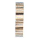 Tapis couloir vintage turc Oushak fait main en laine et coton beige 62x284