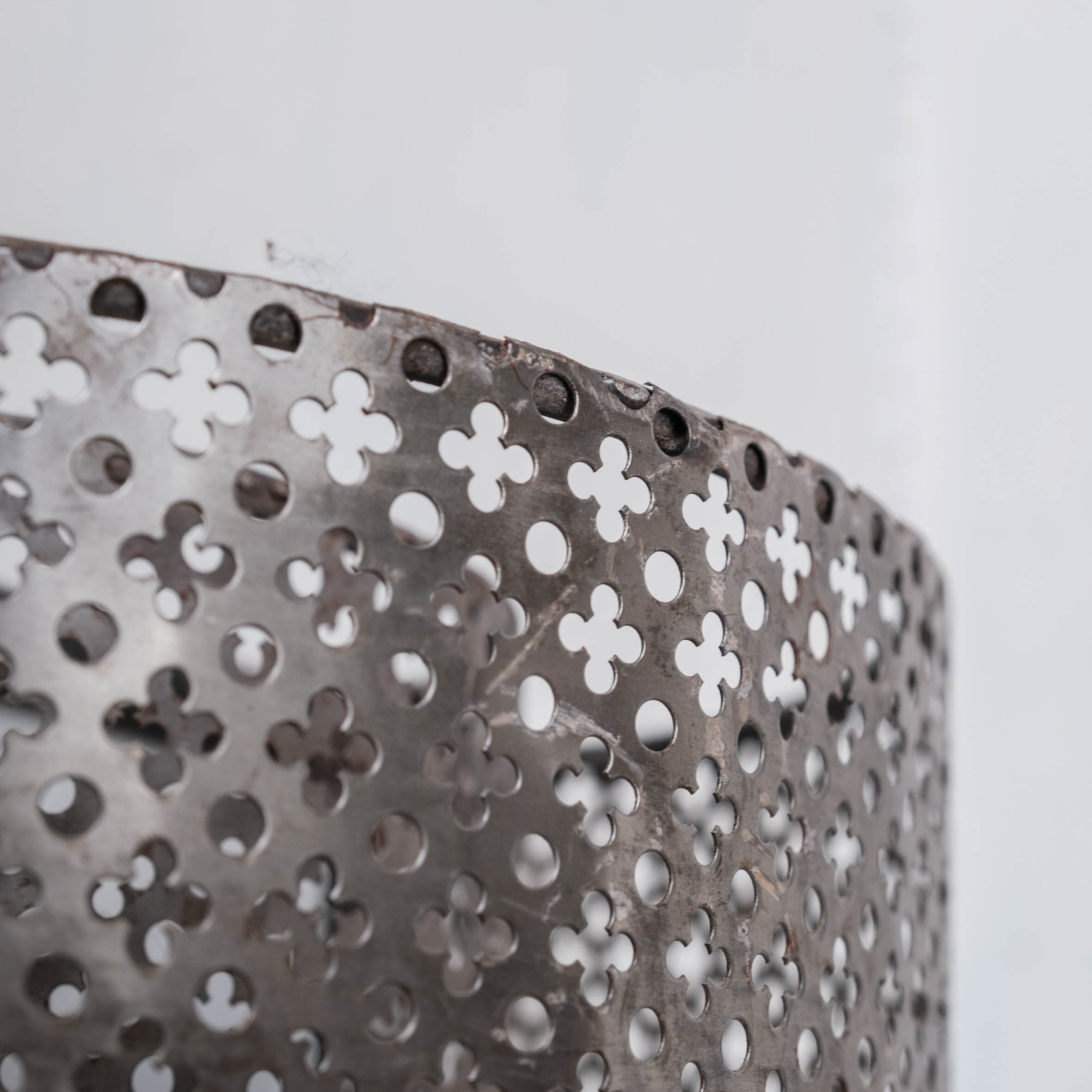 Pair of Mid-Century Perforated Metal Wall Sconce Lights