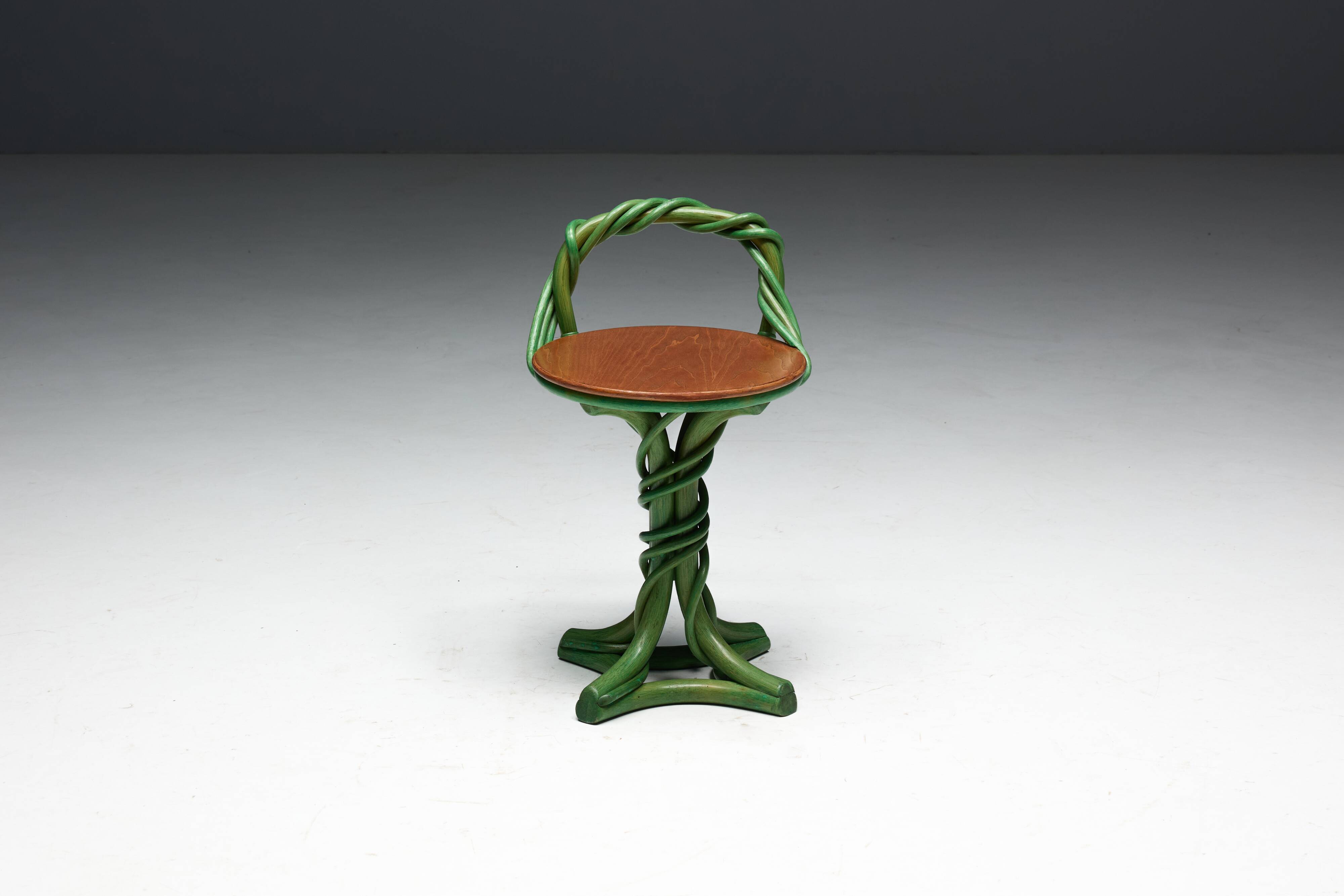 Whimsical Vine Twist Stools, France, Late 20th Century