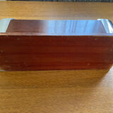 Art deco mail rack mahogany and chrome