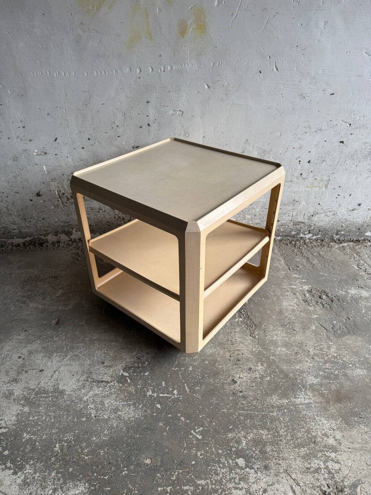 White ABS Trolley by Alberto Rosselli for Kartell — Italy 1960, Three-Tier Mobile Serving Cart