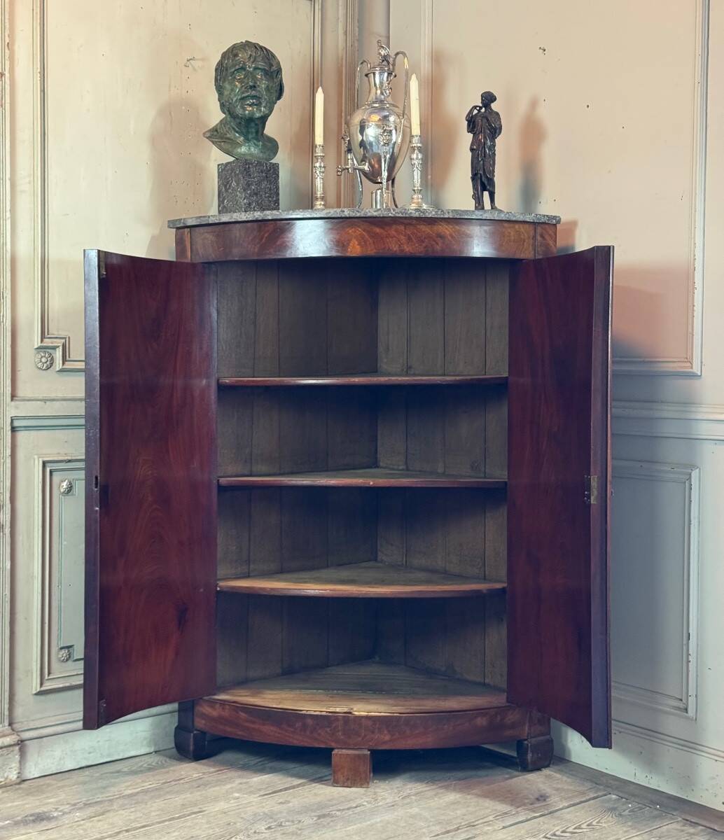 Louis-Philippe Corner Cabinet in Mahogany, 19th Century