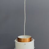 Metal, white and brass color pendant lamp by VEB 1960s