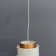 Metal, white and brass color pendant lamp by VEB 1960s