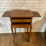 Bedside table in Louis XV style marquetry