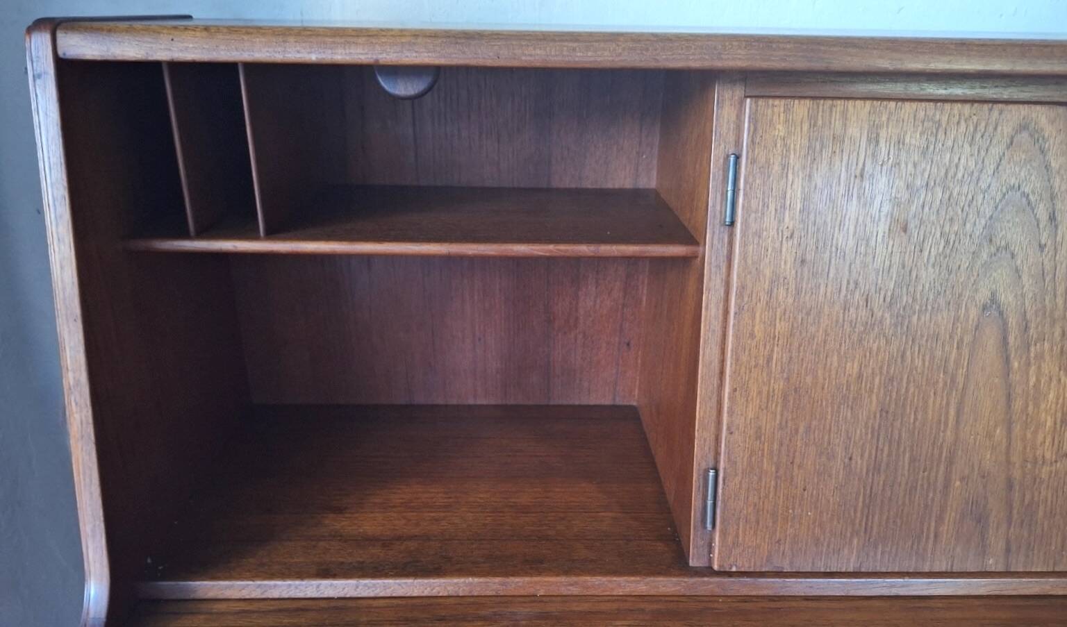 Teak secretary desk by AG Aarhus, 3 drawers and hidden mirror, Denmark, 1960s