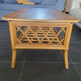 Rectangular rattan coffee table