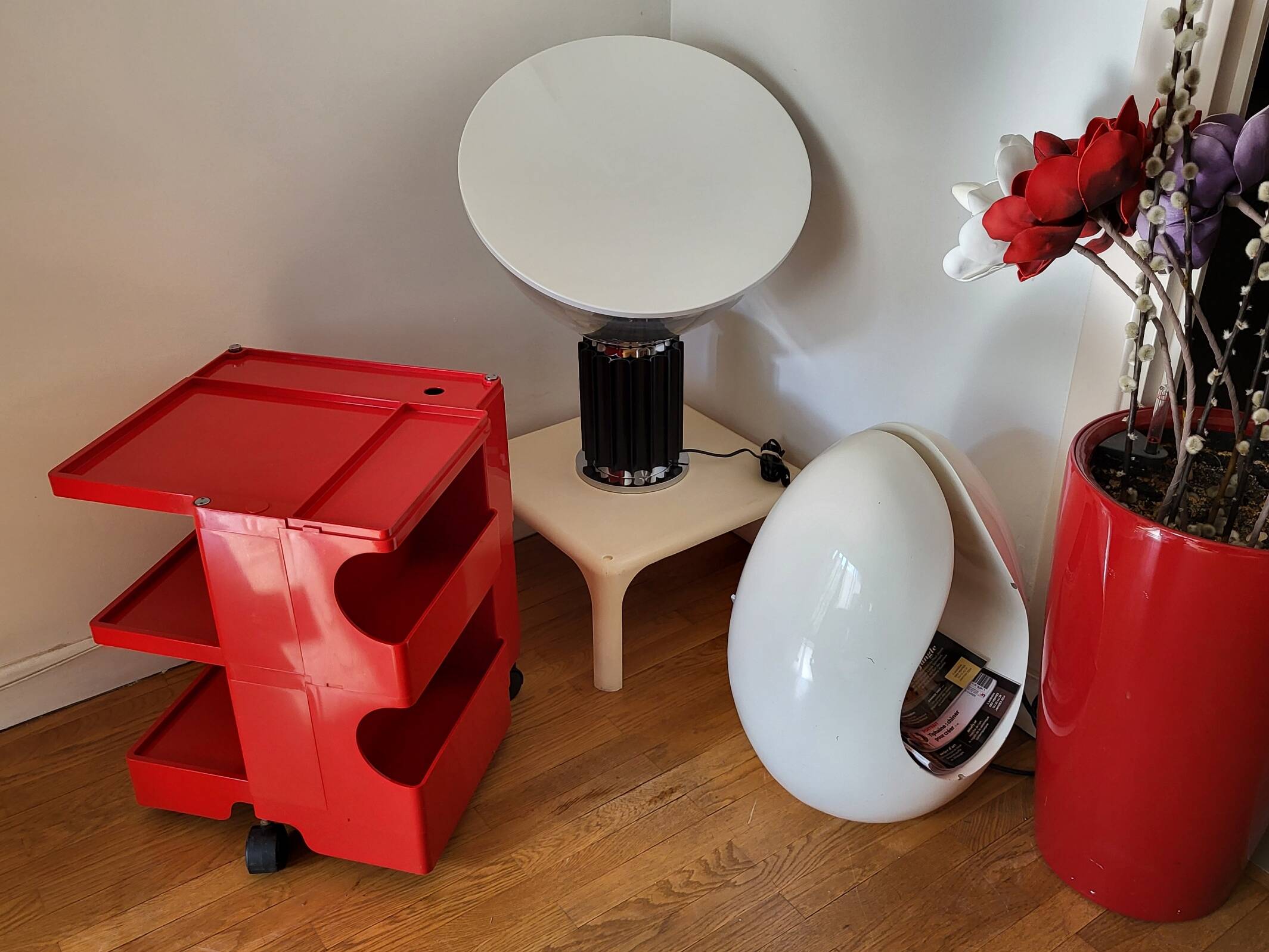 Joe Colombo Boby Red Plastic Serving Trolley for Bieffeplast Italy 1968 Space Age