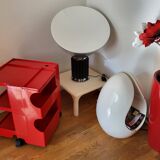 Joe Colombo Boby Red Plastic Serving Trolley for Bieffeplast Italy 1968 Space Age