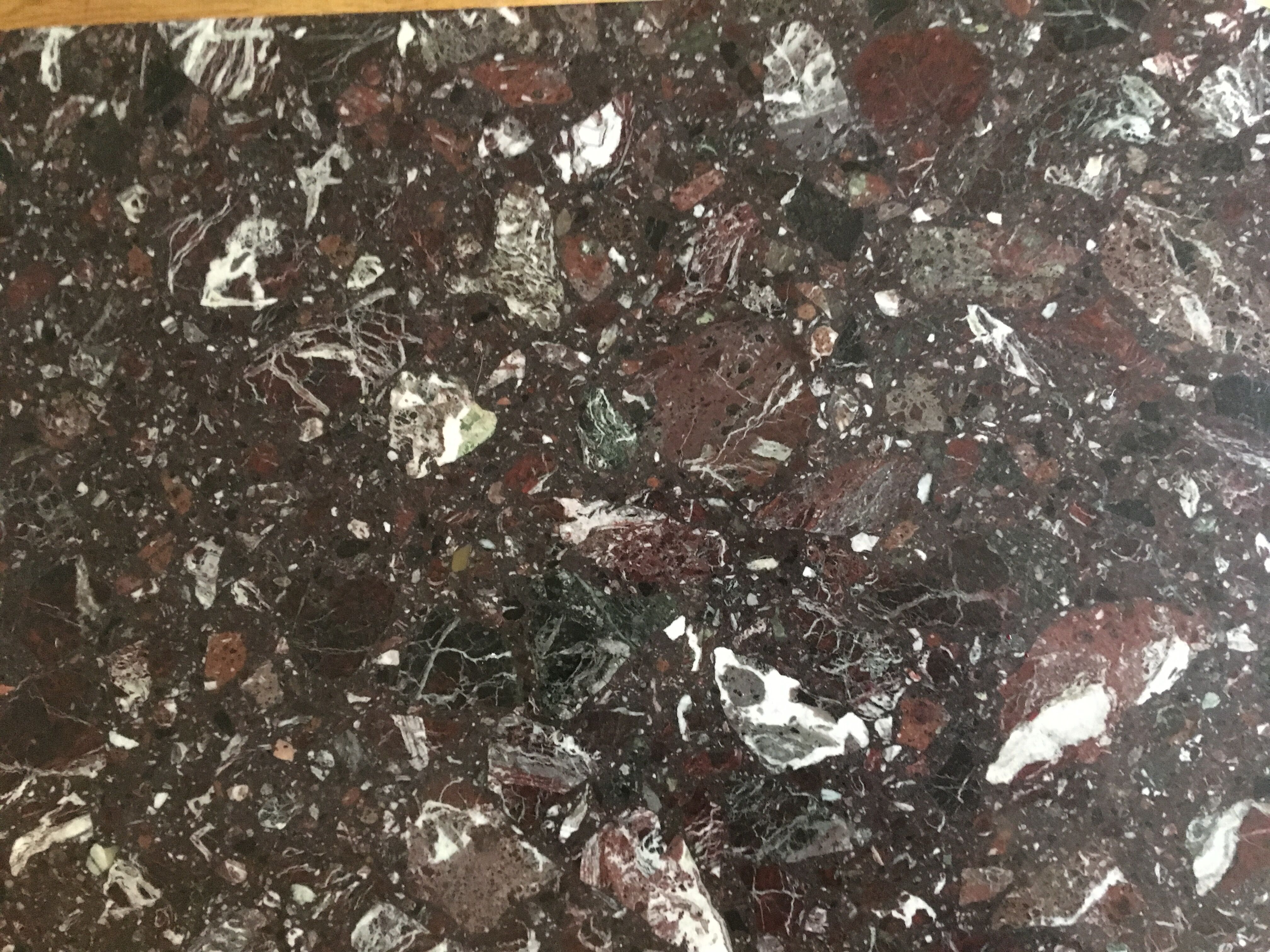 Brown marble coffee table and steel feet