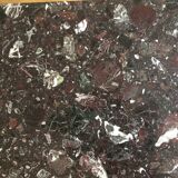 Brown marble coffee table and steel feet