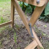 Folding wooden slatted garden chair