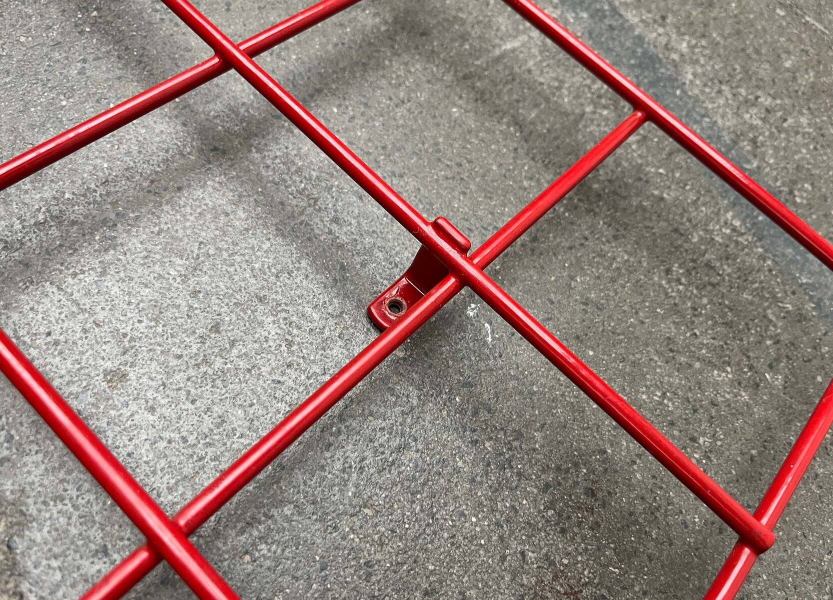 Red rope coat rack, modern German mid-century, 1960s.